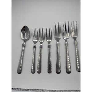 Cambridge Stainless Steel Flatware Hallie Fork Spoon Lot Of 7
